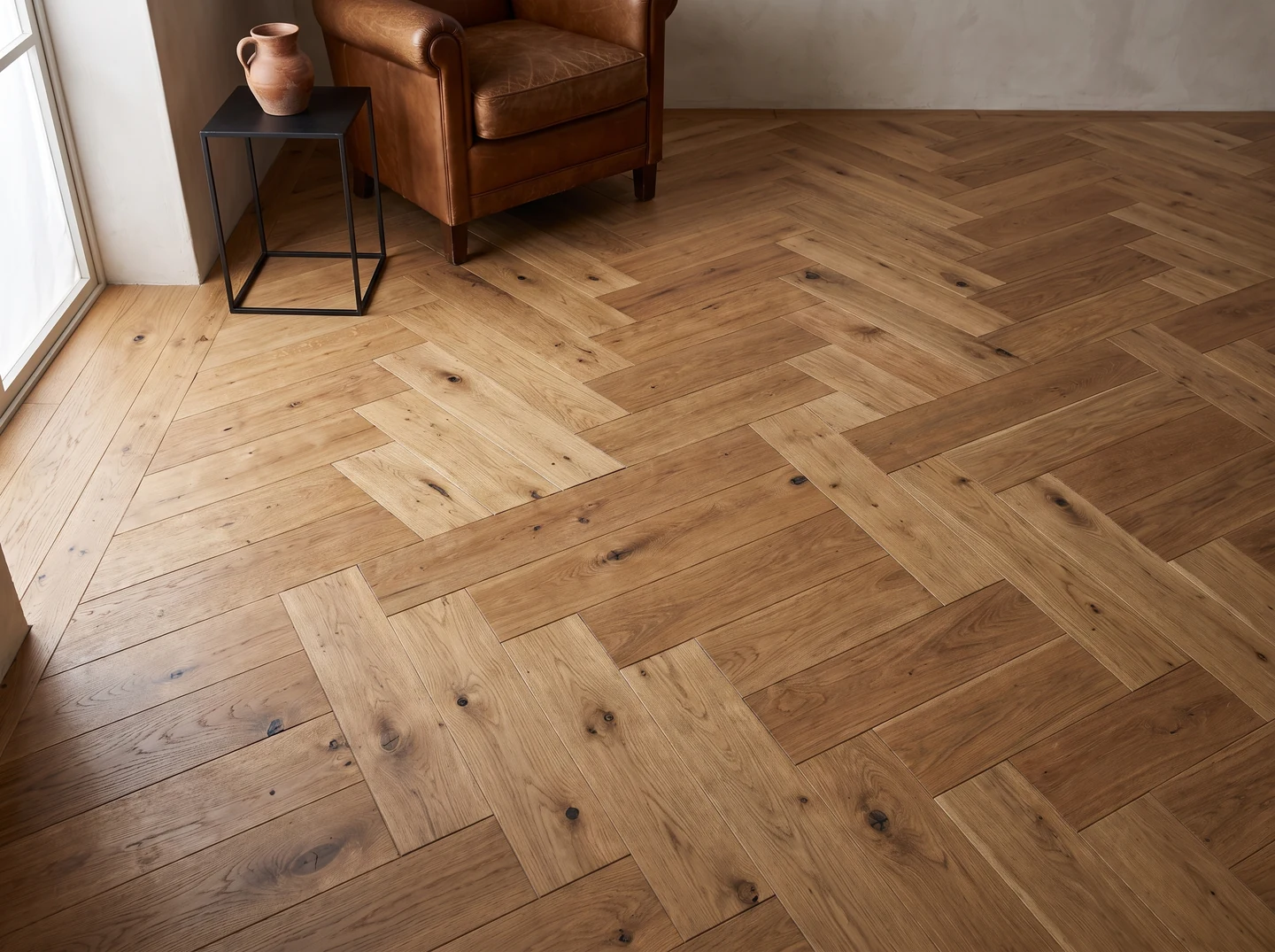 Illustrative interior — herringbone, Rustic