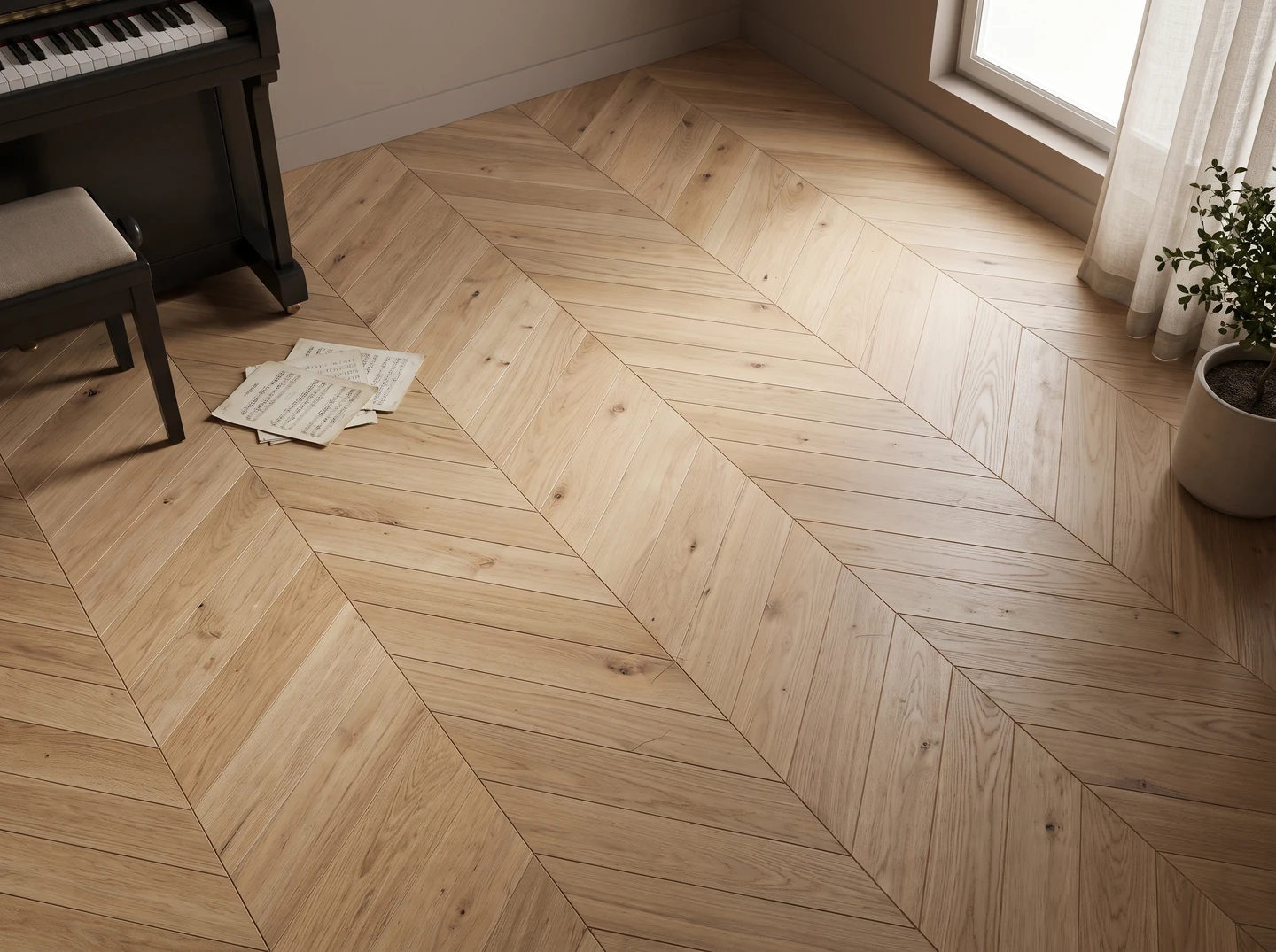 Illustrative interior — 60° chevron, Elegance