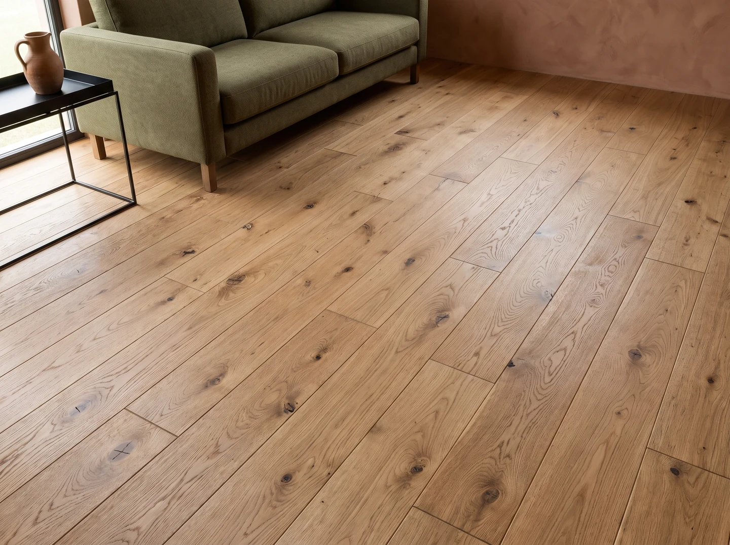 Illustrative interior — straight planks, Rustic